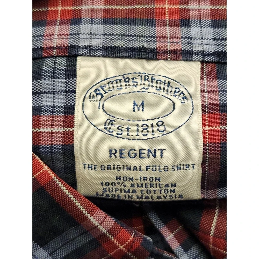Brooks‎ Brothers Regent Plaid Button Down Shirt Mens Size M Embroidered Logo